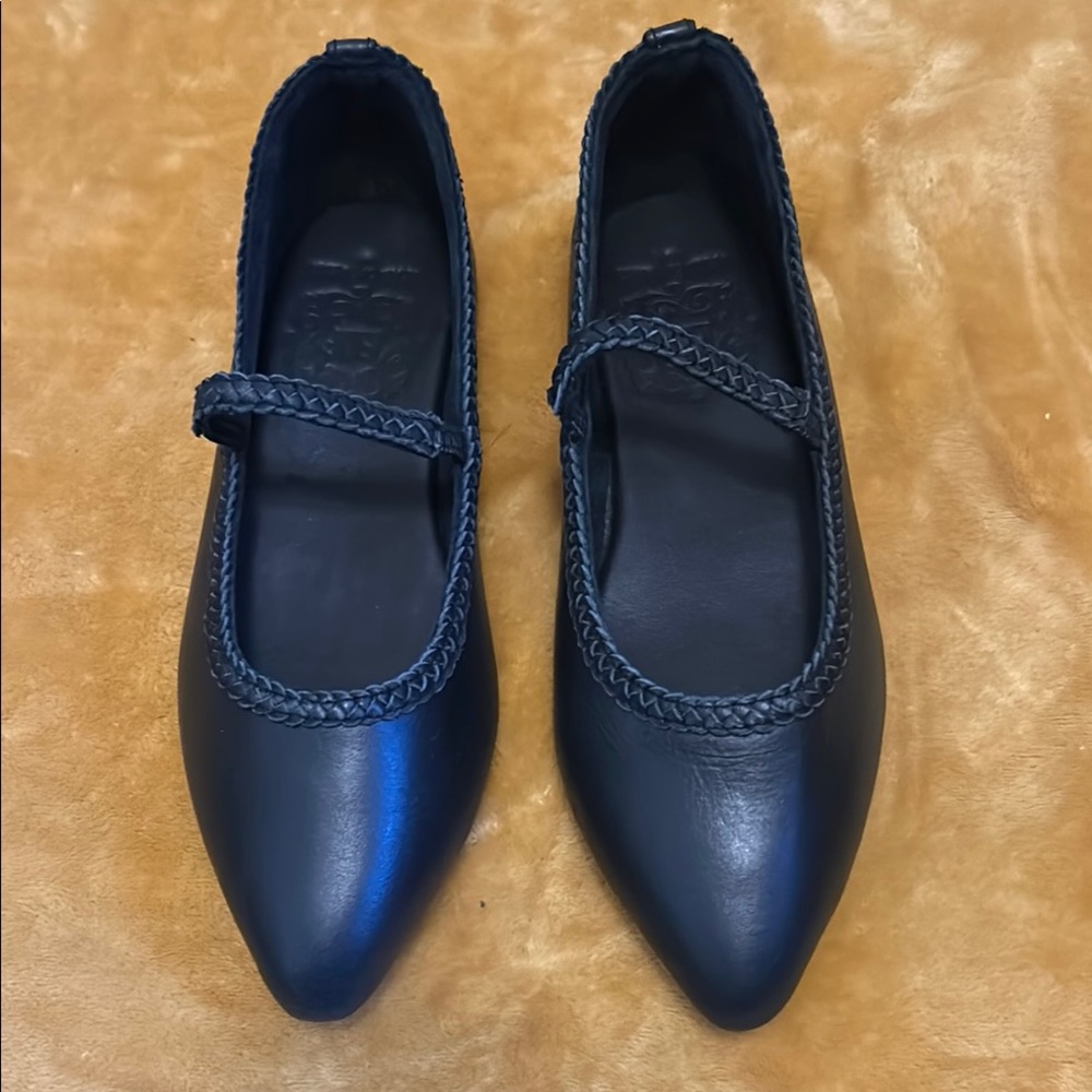 ELF Black Braided Mary Jane Flats
